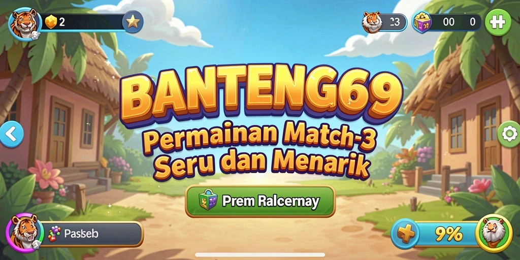 Tampilan gameplay seru dari BANTENG69 dalam aksi Match-3.