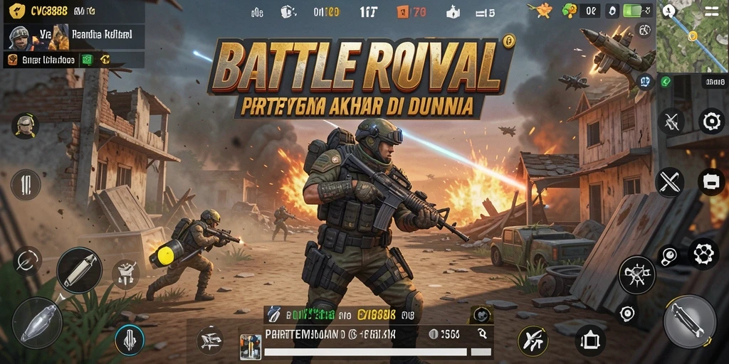 Gameplay mendebarkan dari CVG8888 dalam aksi Battle Royale.