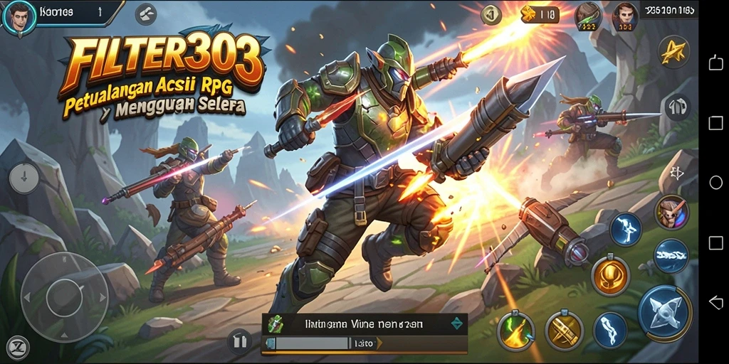 Tampilan gameplay FILTER303 yang mendebarkan dan penuh aksi.