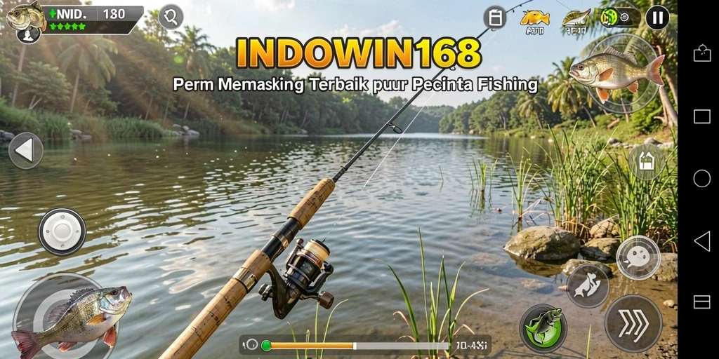 Tampilan screenshot gameplay INDOWIN168, menunjukkan keseruan memancing.