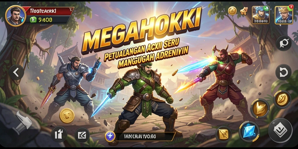 Tangkapan layar permainan <strong>MEGAHOKI</strong> menunjukkan gameplay aksi yang mendebarkan.