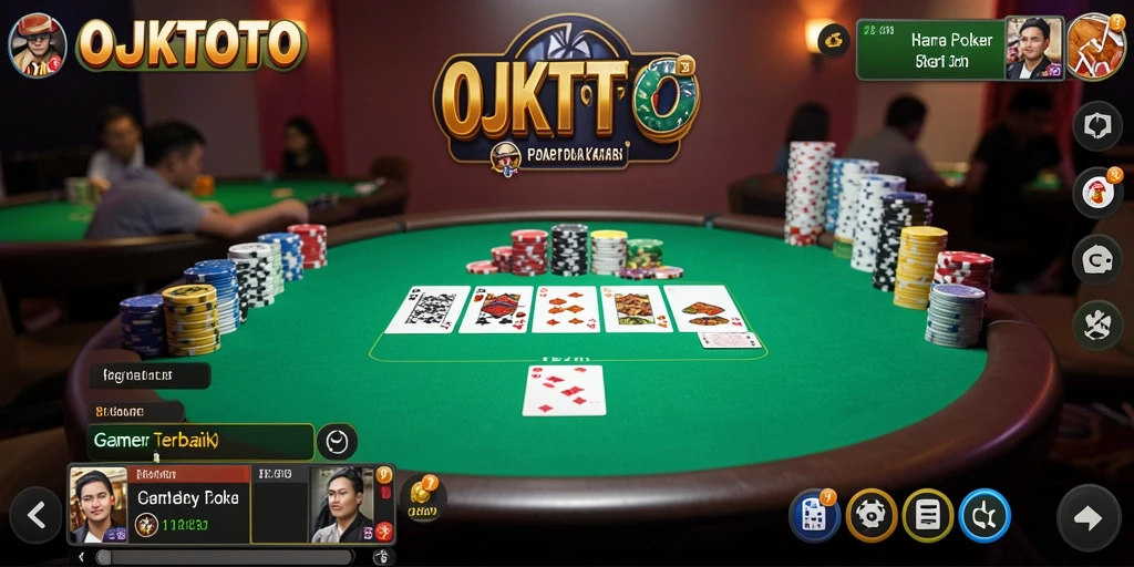 Screenshot OJKTOTO menampilkan intensitas permainan Poker yang seru.